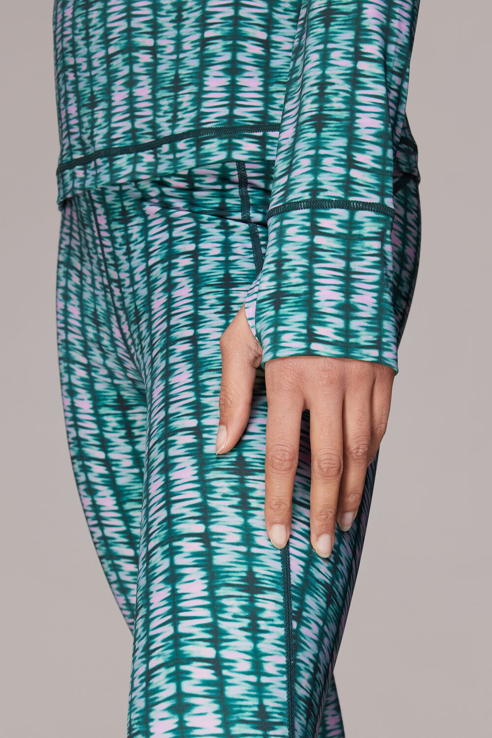 Abstract Wave Zip Sports Top